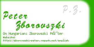 peter zborovszki business card